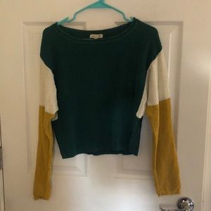 Cropped Tri-Color sweater Size S by Mine